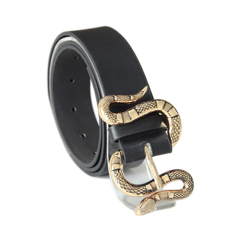 

2022 Summer NEW Women Fashion Trend Belt Snake Buckle Design For Women Jeans Dress High Quality Pu Leather Waist Belt