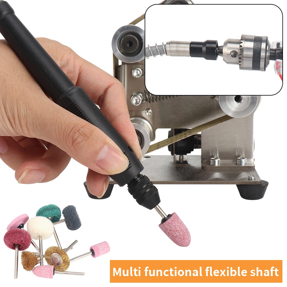Grinder Electric Belt Sander DIY Sander Polisher Mini Polishing Machine Belt Grinder Knife Sharpener with 10PCS