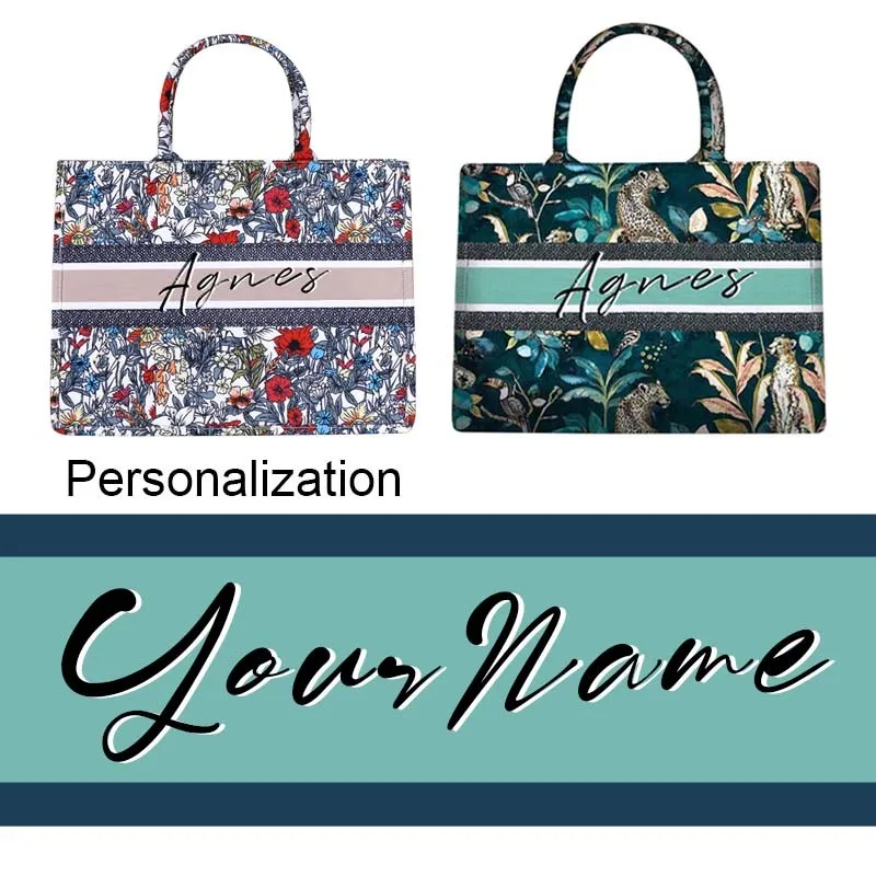 

Women Canvas Commuter Bag Handwriting Printing Books Casual Handbag Large Capacity Shopping And Work Laptop Bag Beach Bag