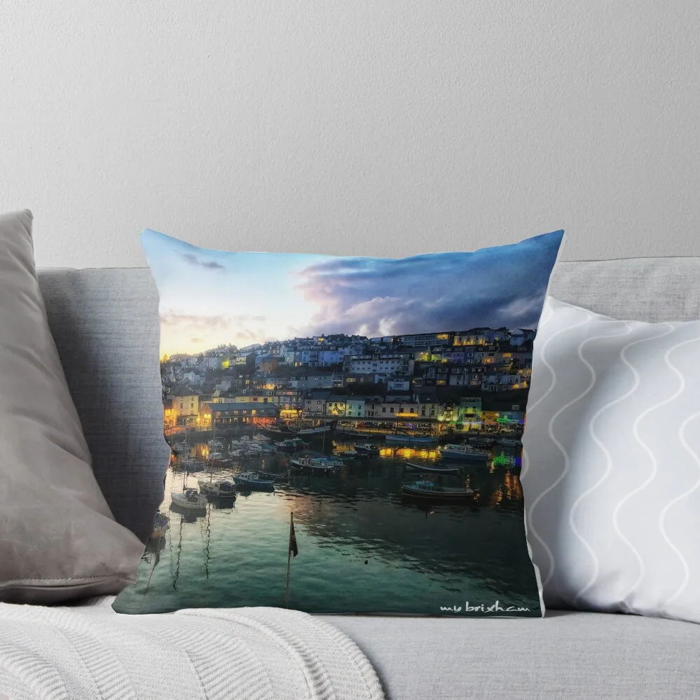 

Brixham Harbour Lights by My Brixham Throw Pillow Christmas Covers For Cushions Christmas Pillow Cases