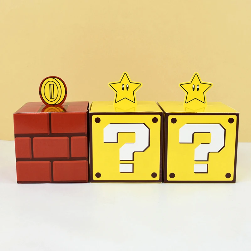 6/3Pcs Question Blocks Gift Boxes Kids Video Game Theme Birthday Candy Cookie Treat Box... - SKU QBGB1149 - UGI Packaging