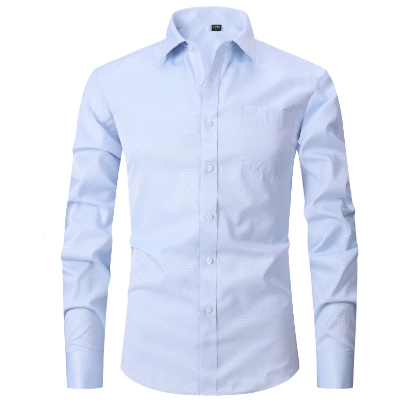 Quality Gentle Formal Mens French Cuff Dress Shirt Men Long Sleeve Solid Striped Style Men's Shirts Cufflink Include Plus Size dress shirts