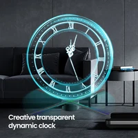 cyberpunk 3d projector led digital large wall clock modern design decoration art big wall clock 2