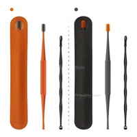 Soft Silicone Earwax Remover Portable Ear Cleaner Stainless Steel 2 Head Picks Pick Wax Removal Tool Cleaning Sticks Earpick 1