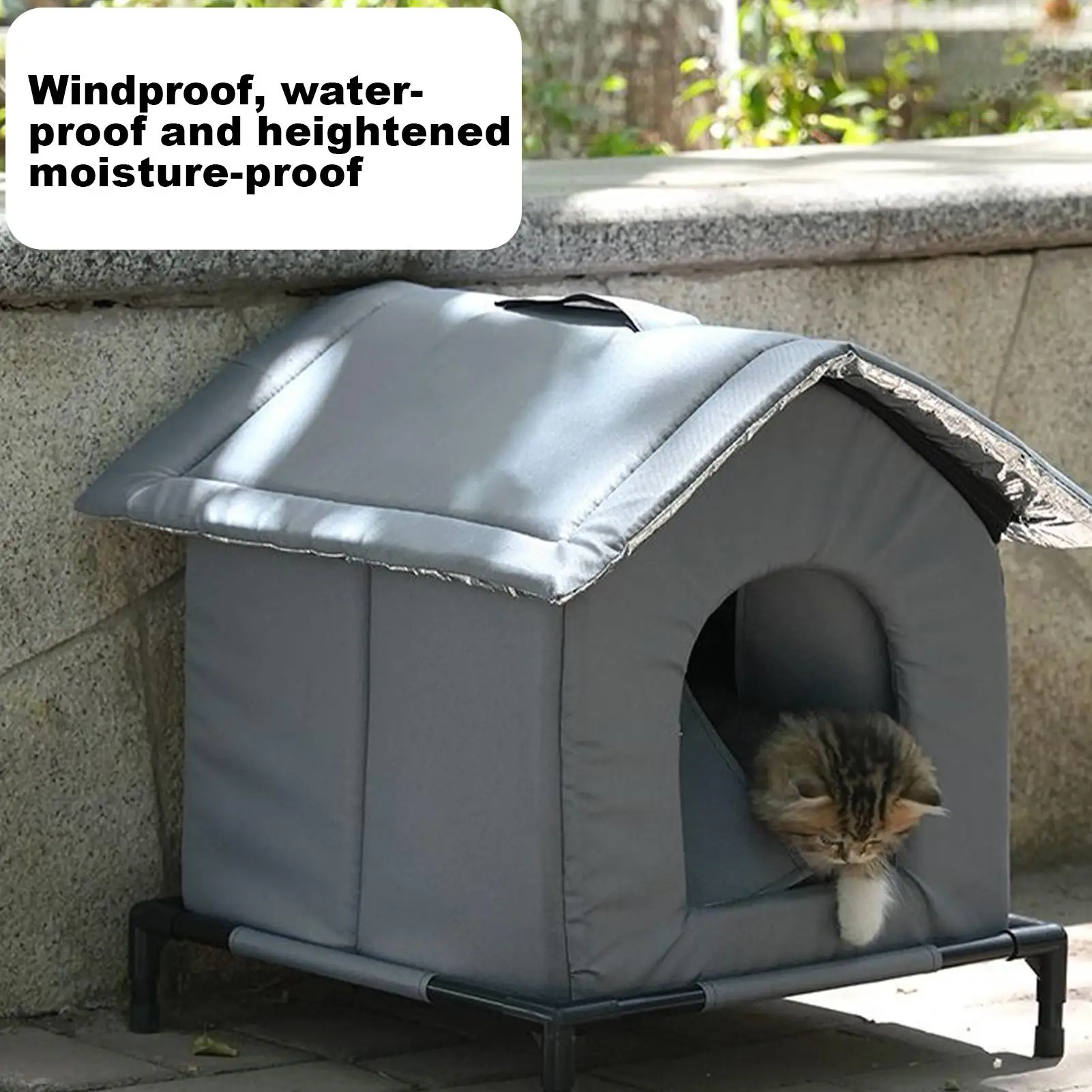 Winter Outdoor Cat House Warm Windproof washable Cat Shelter Insulated Animals Cave Cold Weather Nest For Backyard Garden Garage