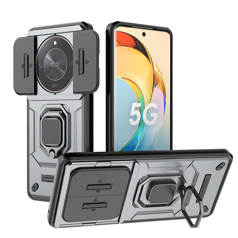 Durable Armor Case with Slide Camera Protector & Magnetic Ring