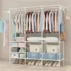 67×65×13.7 in Spacious Triple - Row Black/White Metal Clothes Rack, with Shoe & Accessory Space, Made of Durable Plastic 2