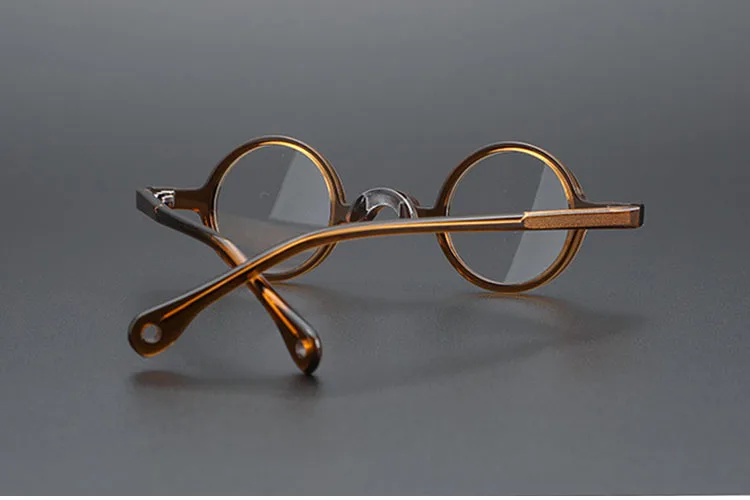 Yujo Unisex Full Rim Small Round Acetate Fiber Eyeglasses - Image 14