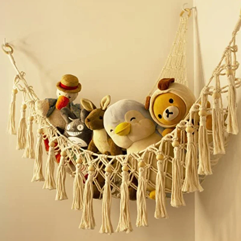 Hammock Net Toys Storage Boho Decor Children Room Toys Stuffed Animals Hammock Net Organize Bohemia Soft Storage Swing