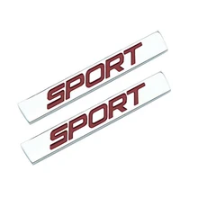 

2pcs 3D Metal Chrome Red Sport Car Trunk Fender Door Emblem Badge Decals Sticker Sport for Universal