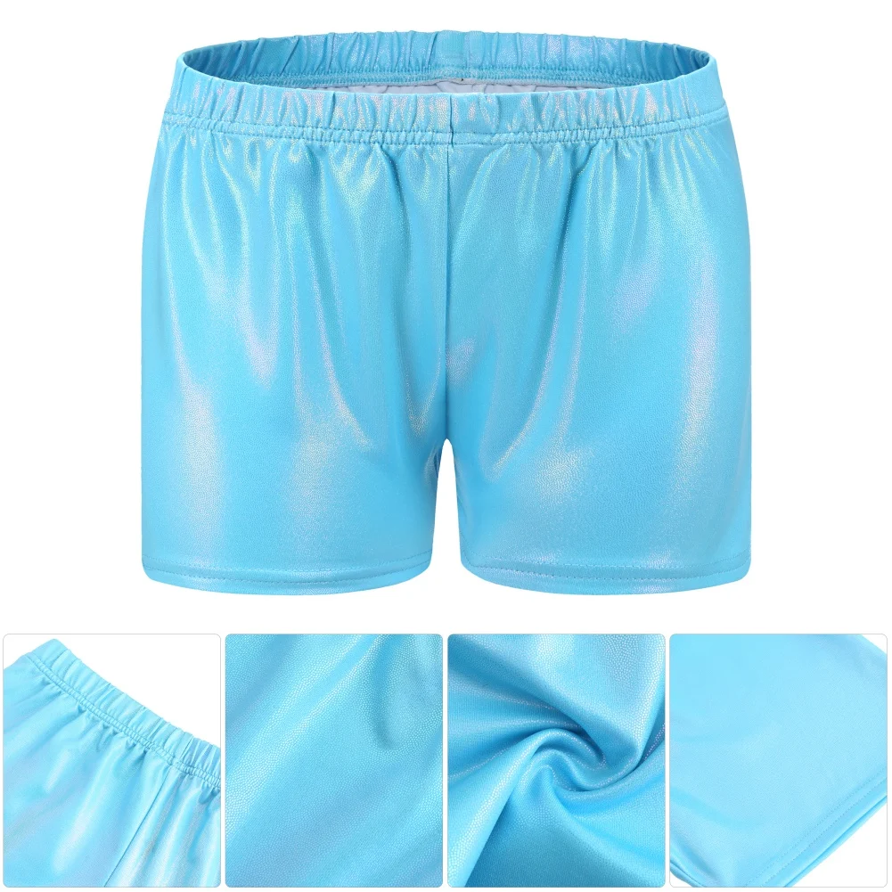 Girls Gymnastics Shorts Elastic Ballerina Short Leotard Pants Hairband Kids Girls Performance Dancing Bottom Leggings