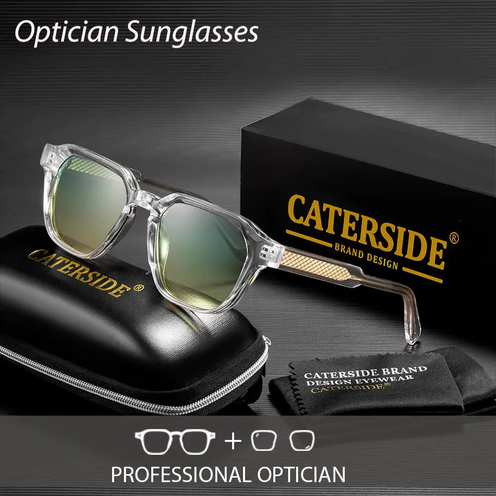 CATERSIDE Herren Optische Sonnenbrille Kann Kundenspezifische Quadratische Linsen Brillen Frauen Retro Myopie Sonnenschutz Brillen UV400 – Detail 2