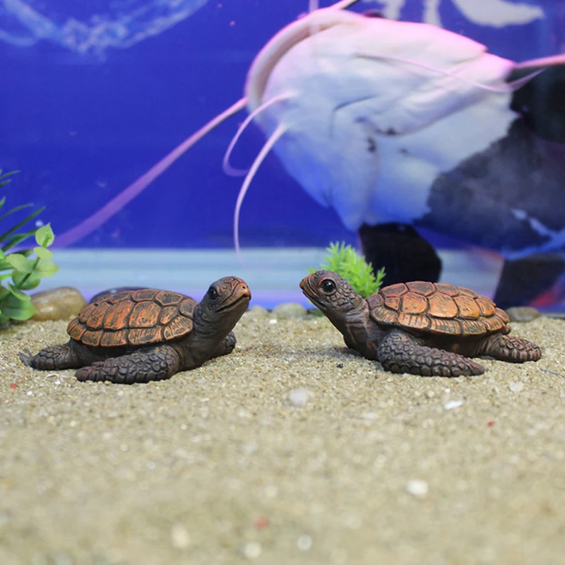 Mini Sea Turtle Model Resin Aquarium Fish Tank Home Landscape Ornaments Decoration Accessories Fine Workmanship Layout Prop