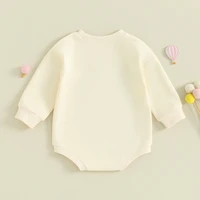 2023-10-17 Lioraitiin 0-18M Infant Baby Girl Fall Winter Outfits Long Sleeve Romper Letter Floral Bodysuit Oversized Jumpsuit 5
