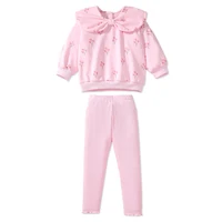 Little maven Children's Clothing Set Toddler Girls 2025 Autumn Spring Cartoon Bowknot Outfits for Kids Clothes Top+Pant Sets