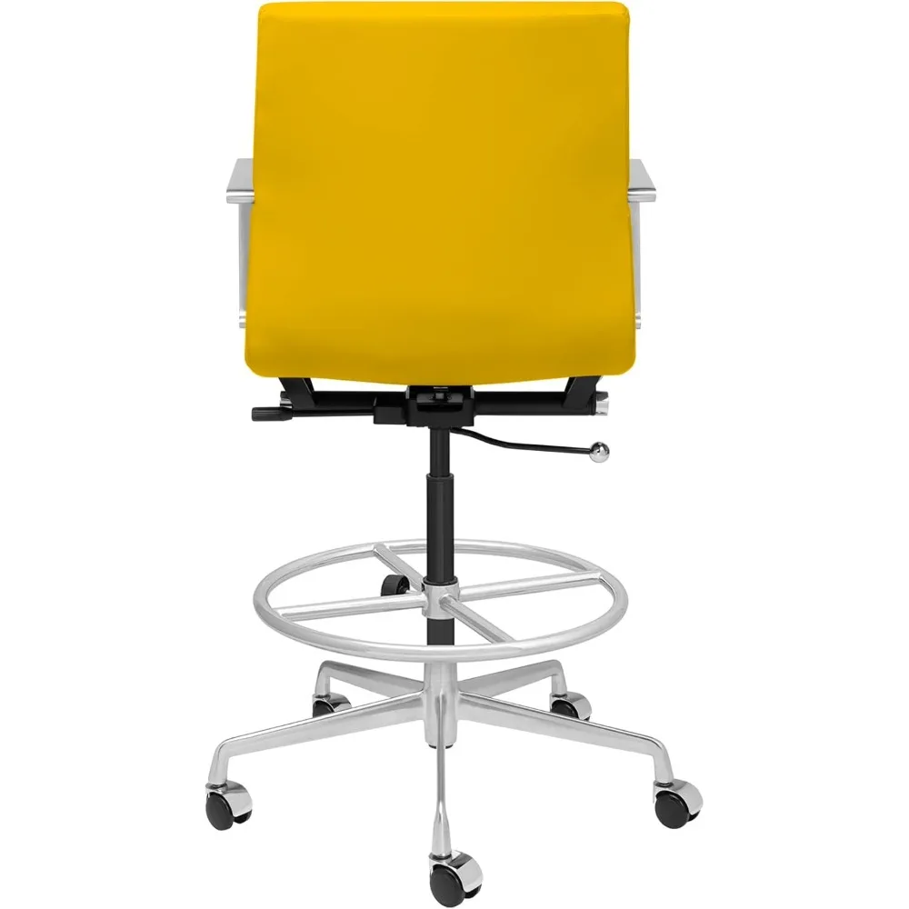 ergonomic ribbed drafting chair for standing desks - commercial grade, height adjustable