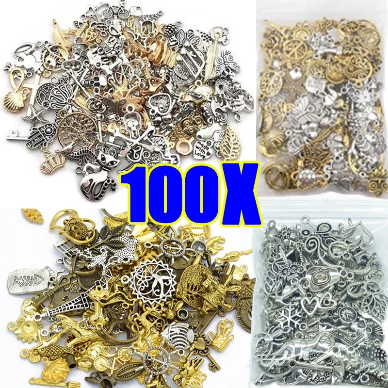 30/100pcs Vintage Metal Charms 2