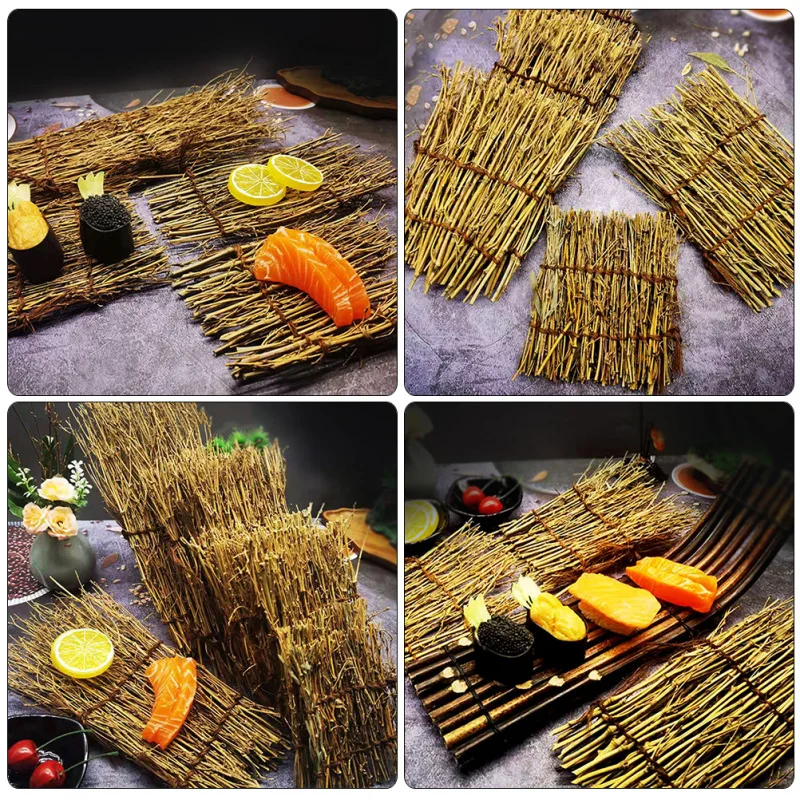 Description Picture 4 of item6 Pcs Bamboo Sushi Arrangement Dining Room Table Decor Mat Tool Decorations Fence Sashimi Backdrop Ice Tray Supply