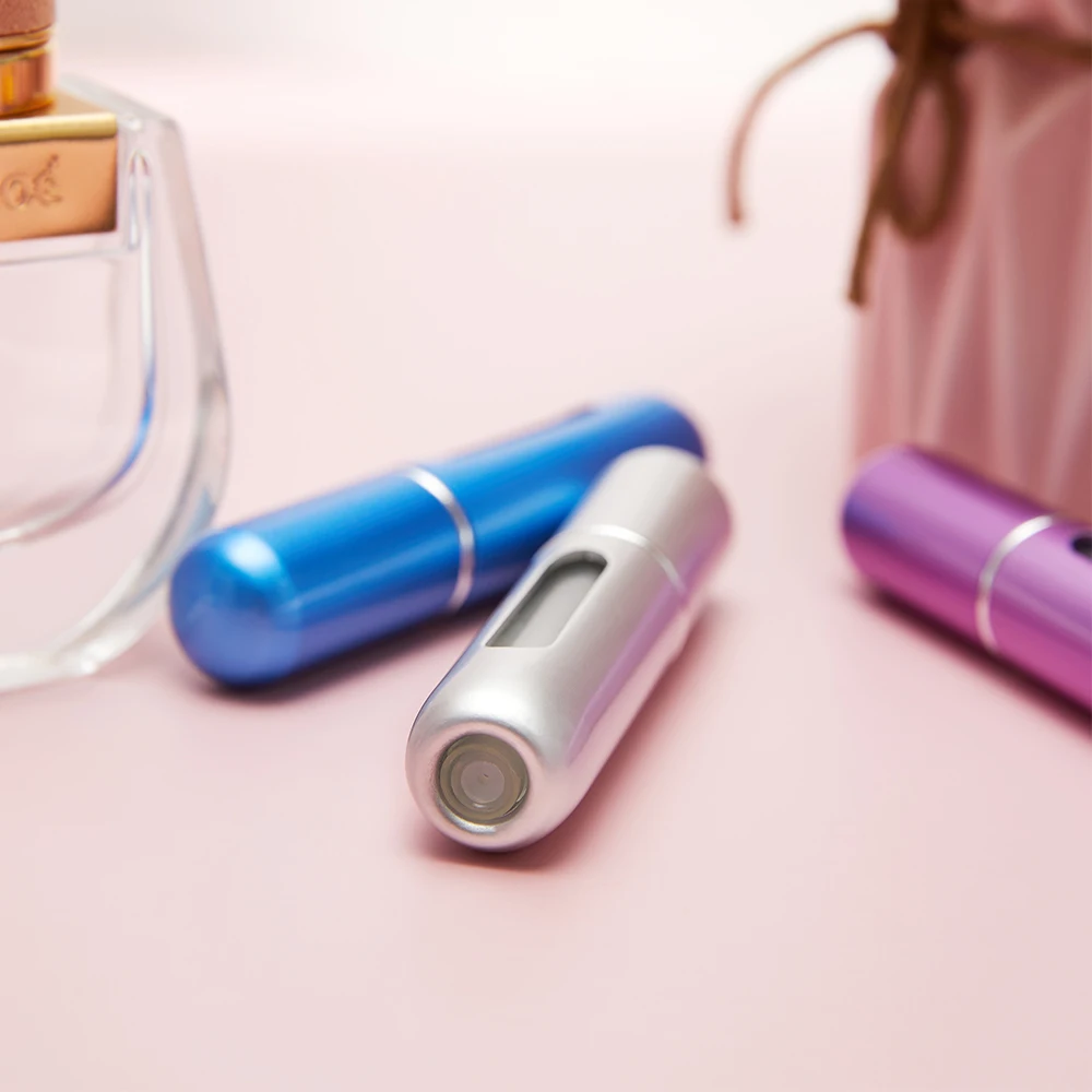 Perfume Bottle Portable Refillable With Spray Cosmetic Containers Atomizer For Travel 5 Pcs