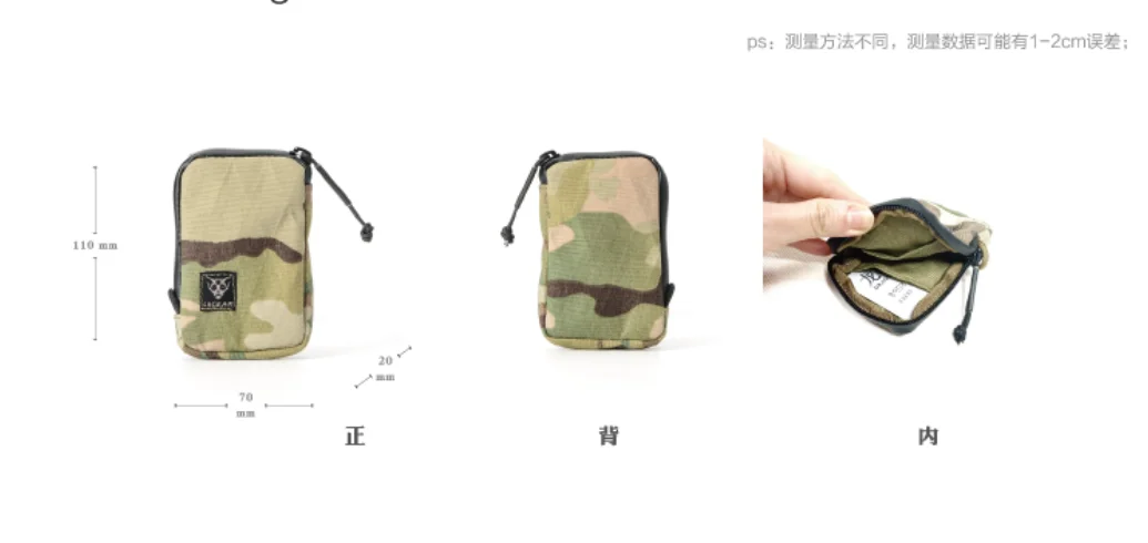 Reißverschlusstasche, Geldbörse, Tasche für taktische Jagd, Aufbewahrung, EDC, Münze, Karte, Schlüssel, Kopfhörer, täglich tragbar – Detail 1