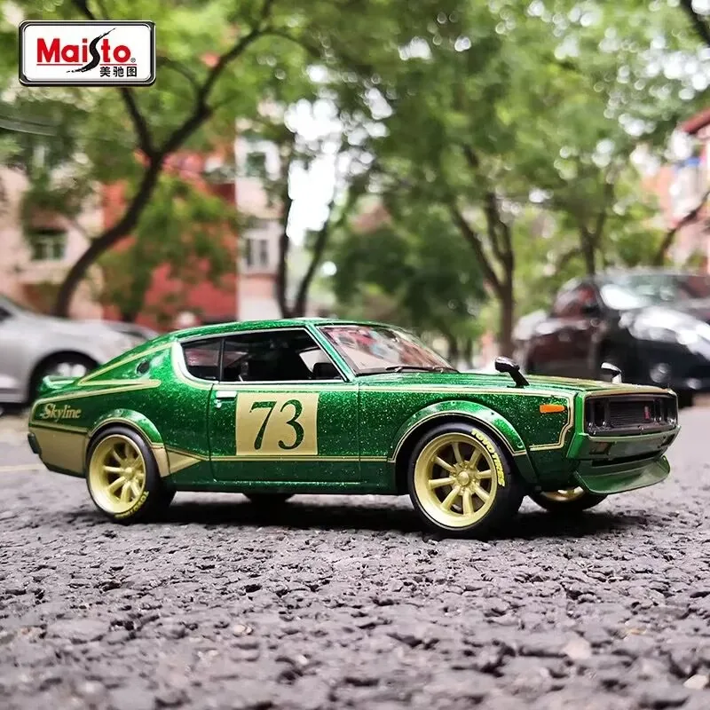 

Модель спортивного автомобиля Maisto 1:24 Nissan Skyline 2000 GT-R GTR, литая металлическая игрушка, Модель гоночного автомобиля, имитация модели детского подарка