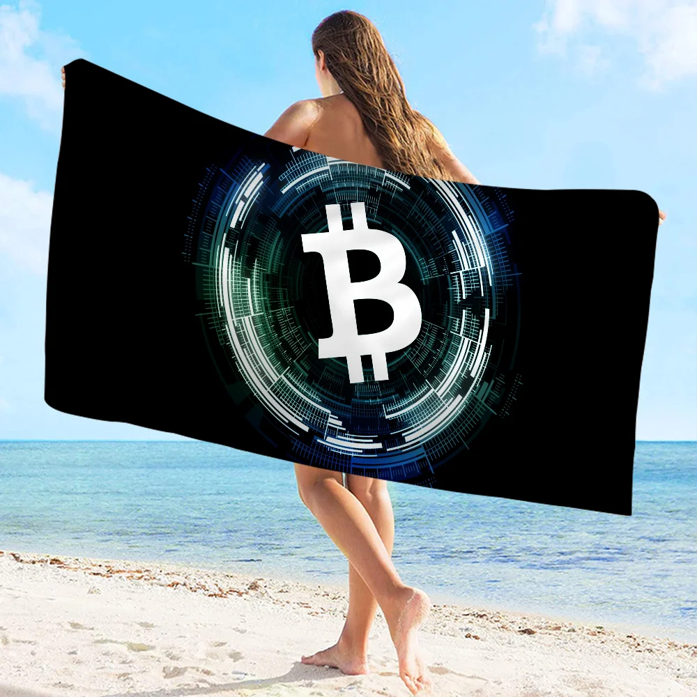 Bitcoin Towel Microfiber Beach Towel Absorbent Quick dry Soft Yoga Swimming Resort Mountain Climbing Towel 4