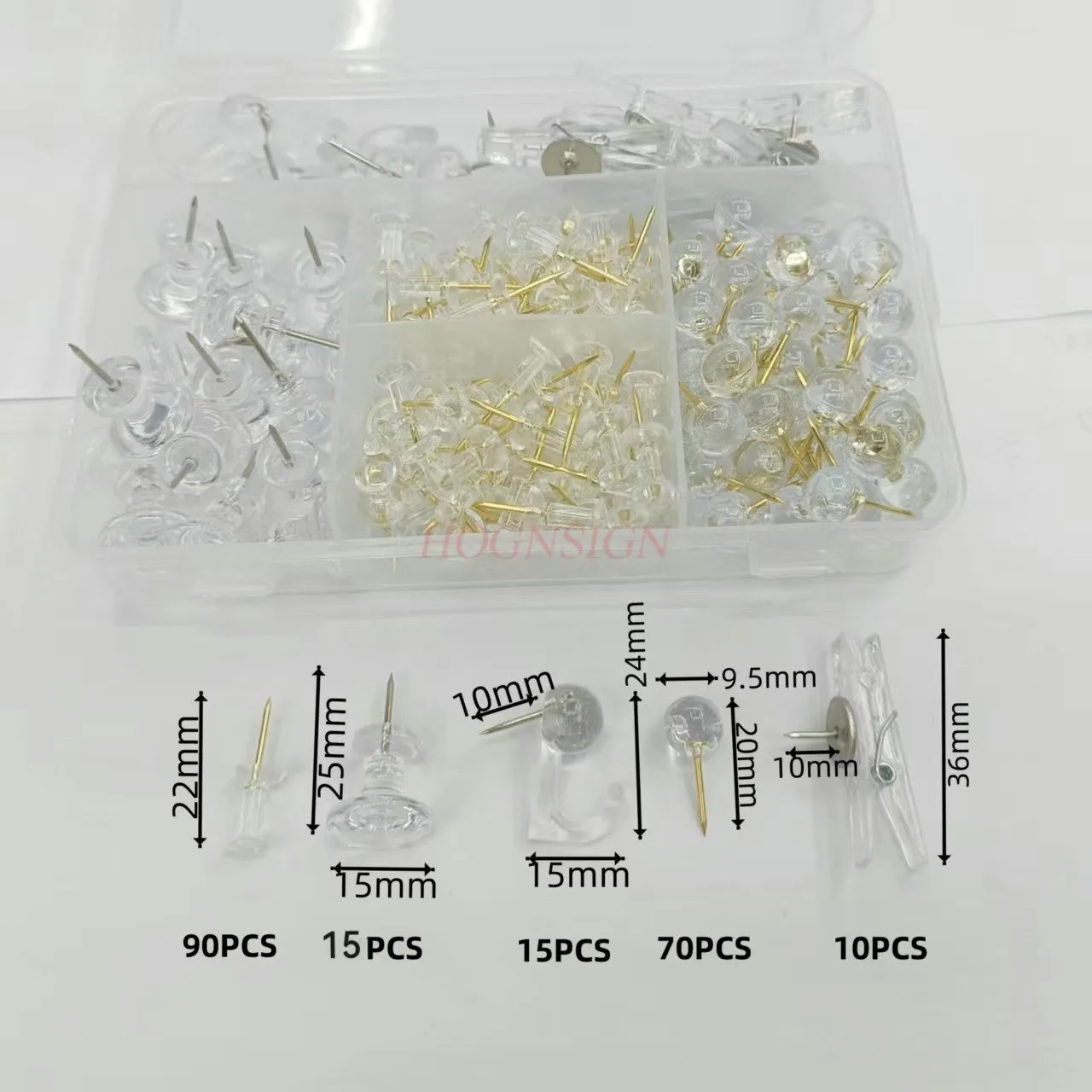 200개 종이 클립 다기능 창의성, 고품질 5칸 문구 세트 (원형 클립 패턴 포함)