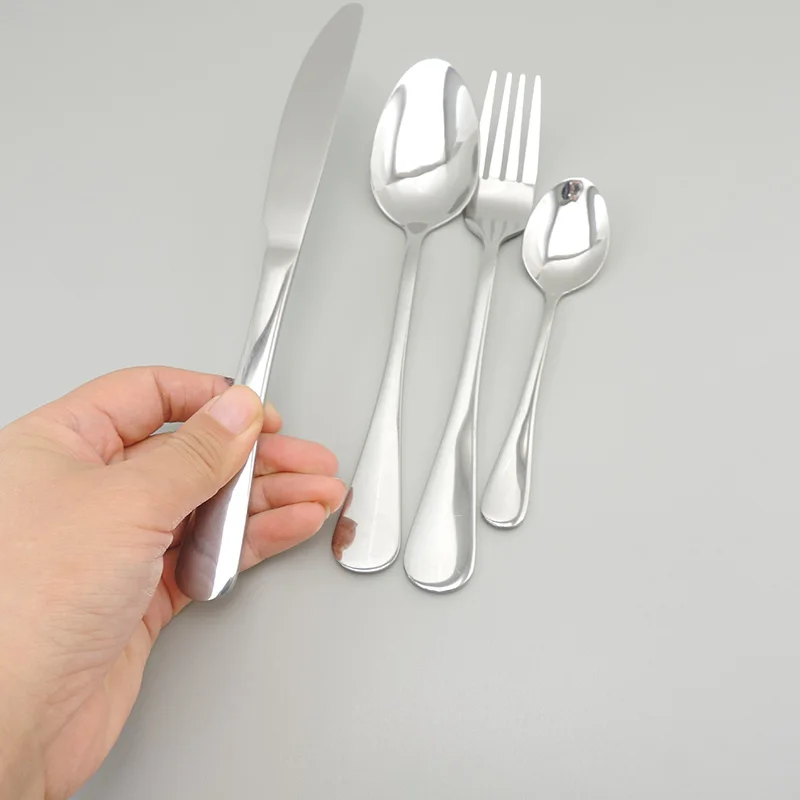 Description Picture 3 of itemsilver Dinnerware Set Luxury Cutlery Steel Set Quality Tableware spoon Knives Forks Dining Dinner Western Food Restaurant