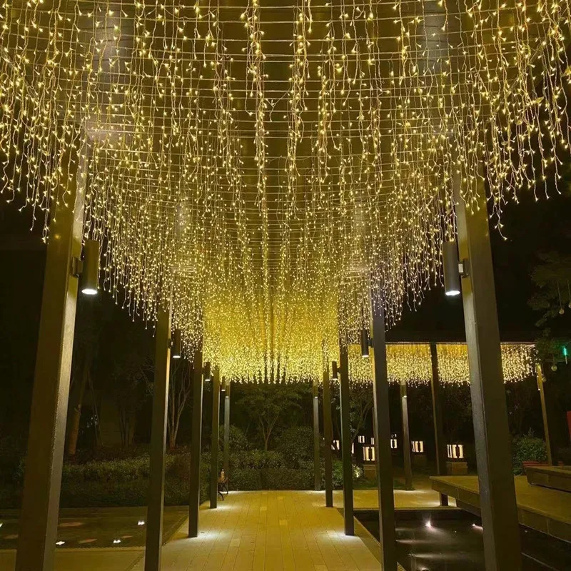 

Christmas LED Curtain Icicle String Lights Droop 0.4-0.6m Fairy Wedding Party Outdoor Garden Street Holiday Lighting Decor