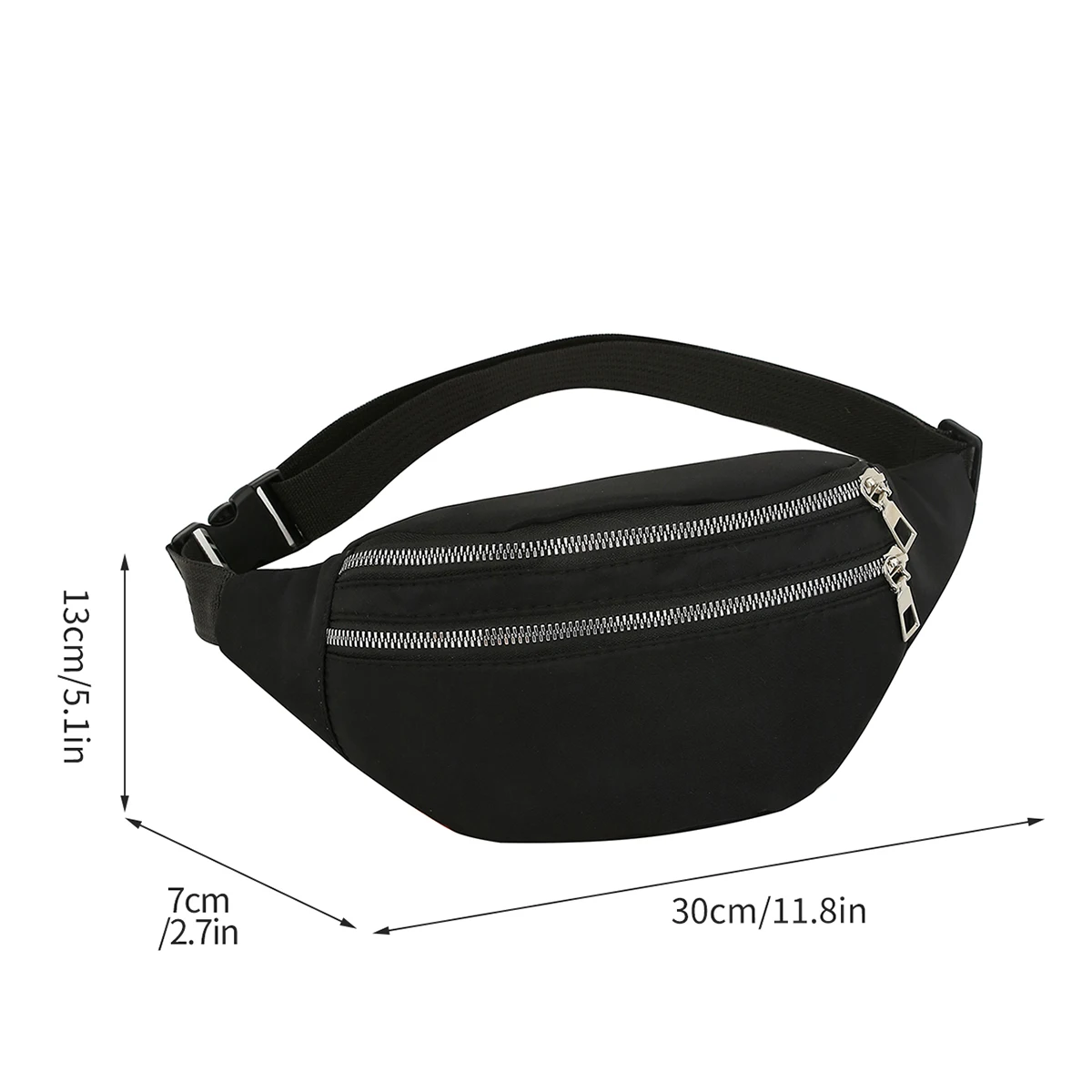 1 Pc Minimalist Multiple Pockets Nylon Waist Bag - Lightweight Bum Bag Crossbody Bag For Women Men For Sports/Daily Use 2