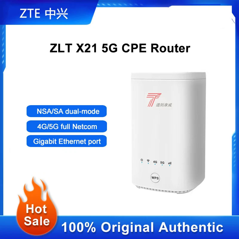 Originale Zlt X21 5G Cpe Router Wifi Per Interni Sub 6Ghz Nsa + Sa Mesh Wireless Network Extender Amplificatore Con Sim Card Gigabit Router