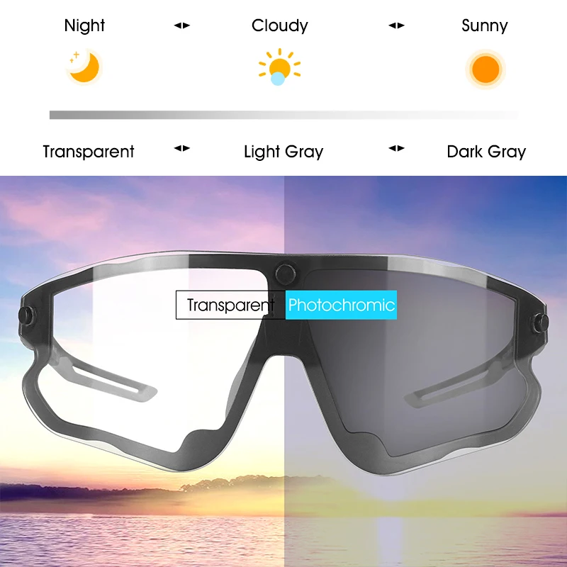 WEST BIKING Photochromic Cycling Sunglasses UV400 Magnetic Lens Goggles TR90 Bicycle Glasses Men Women Road MTB Sports Eyewear