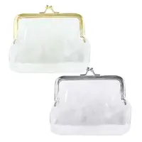 2024 Iron Mouth Clip Wallet Transparent Coin Purse Lipstick Credit ID Card Portable Bus Card Holder Multifunctional Change Purse 1