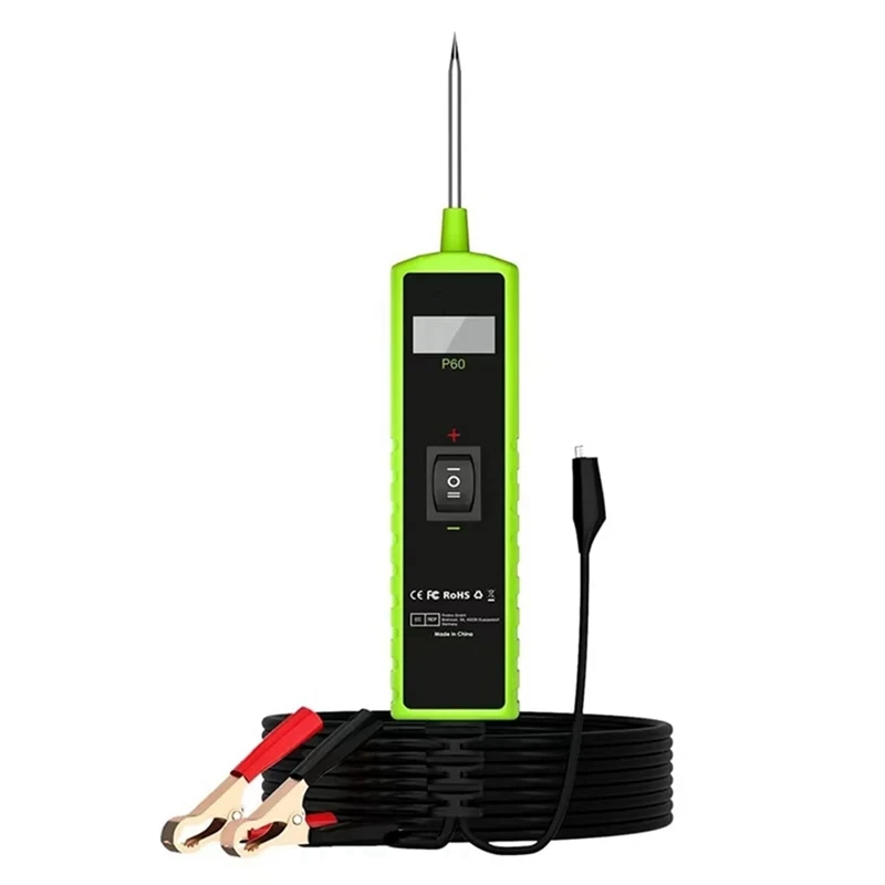 P60 자동차 회로 테스터 자동차 전기 시스템 쇼트 테스터, 6-30V DC LCD..