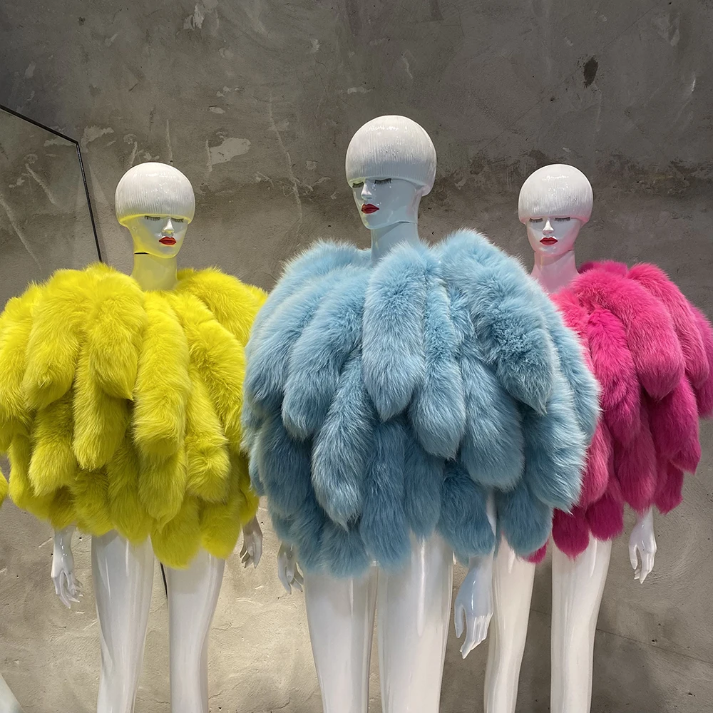 YOLOAgain レディース リアル フォックス ファー ジャケット 2025 冬の