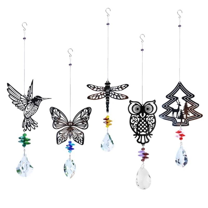 

Crystal Garden for Butterfly Hummingbird Owl Christmas Tree Hanging Pendant Ornament Wind Chimes for P15F