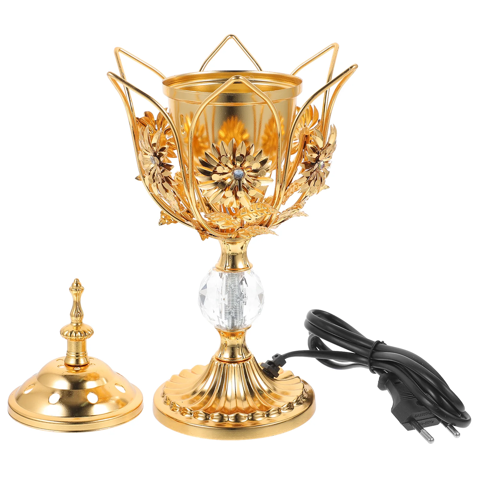 

Electric Incense Burner Middle Eastern Style Tabletop Electric Censer Metal Incense Burner (EU Plug)