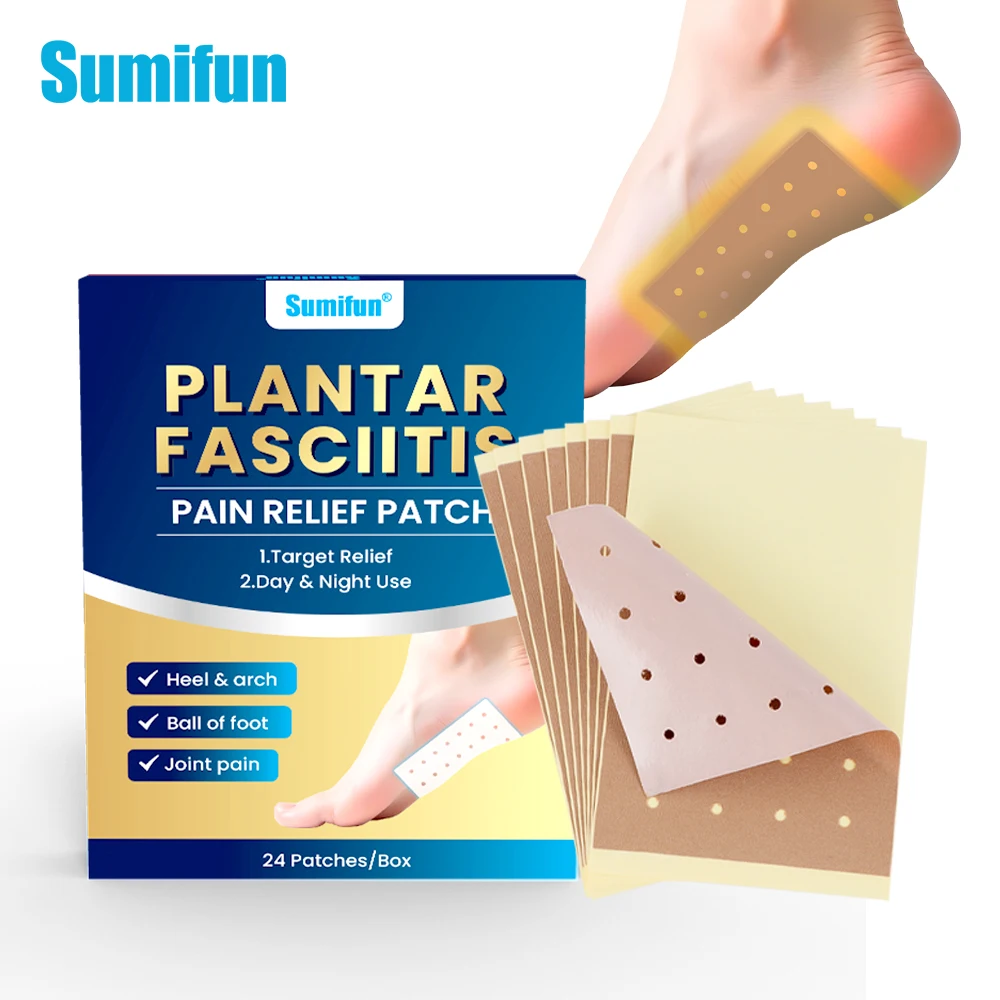 8/24Pcs Sumifun Heel Pain Relief Cream Foot Fasciitis Achilles Tendonitis Ointment Plantar Bone Spur Ache Medical Care Plaster