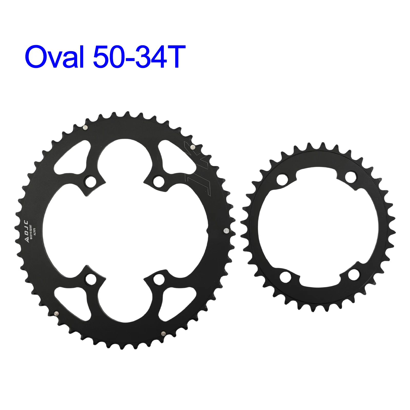 DJC Road Bike Chainring 110bcd 4 Bolts Oval 2x Chainring Double