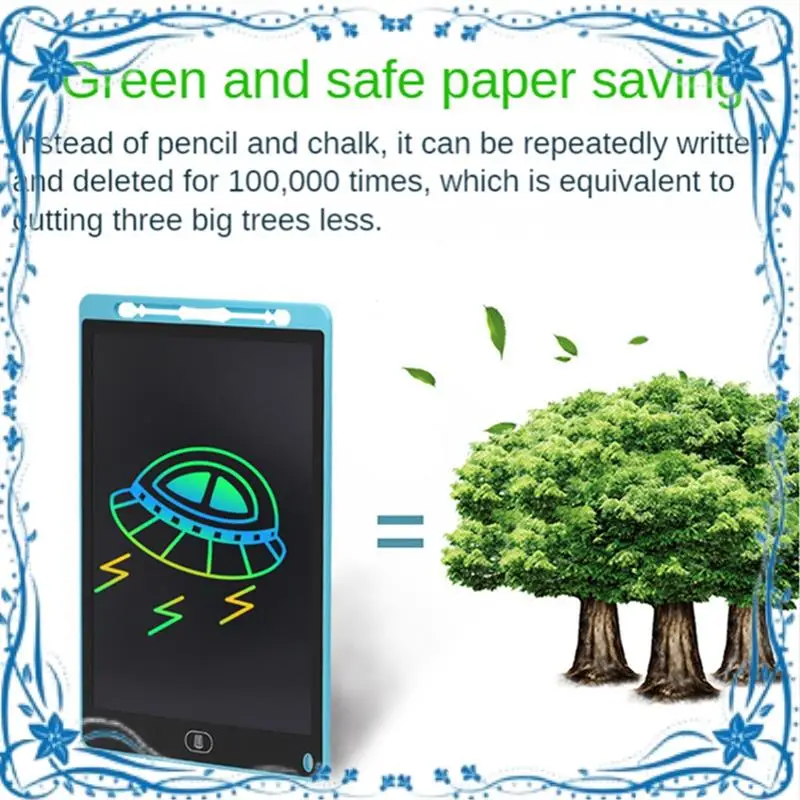 12 인치 K 모델 Lcd 필기 보드 컬러 드로잉 낙서 눈 보호 쓰기 보드 컬러 스크린, 라이트 블루 약 284X185mm