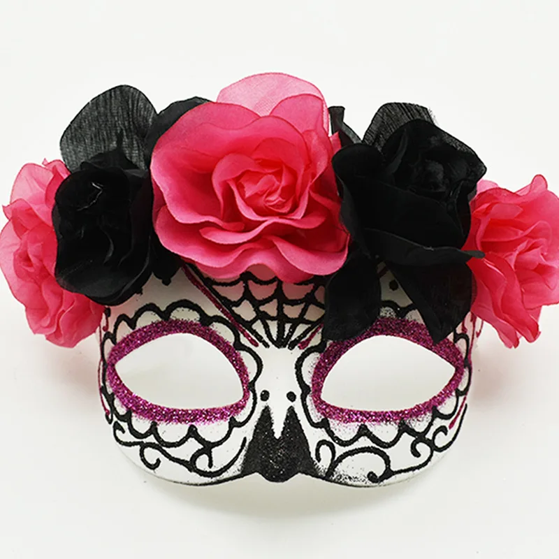Cerchietto Con Velo E Rose Stile Halloween - Include Tatuaggi Messicani Per Day Of The Dead - Foto 5