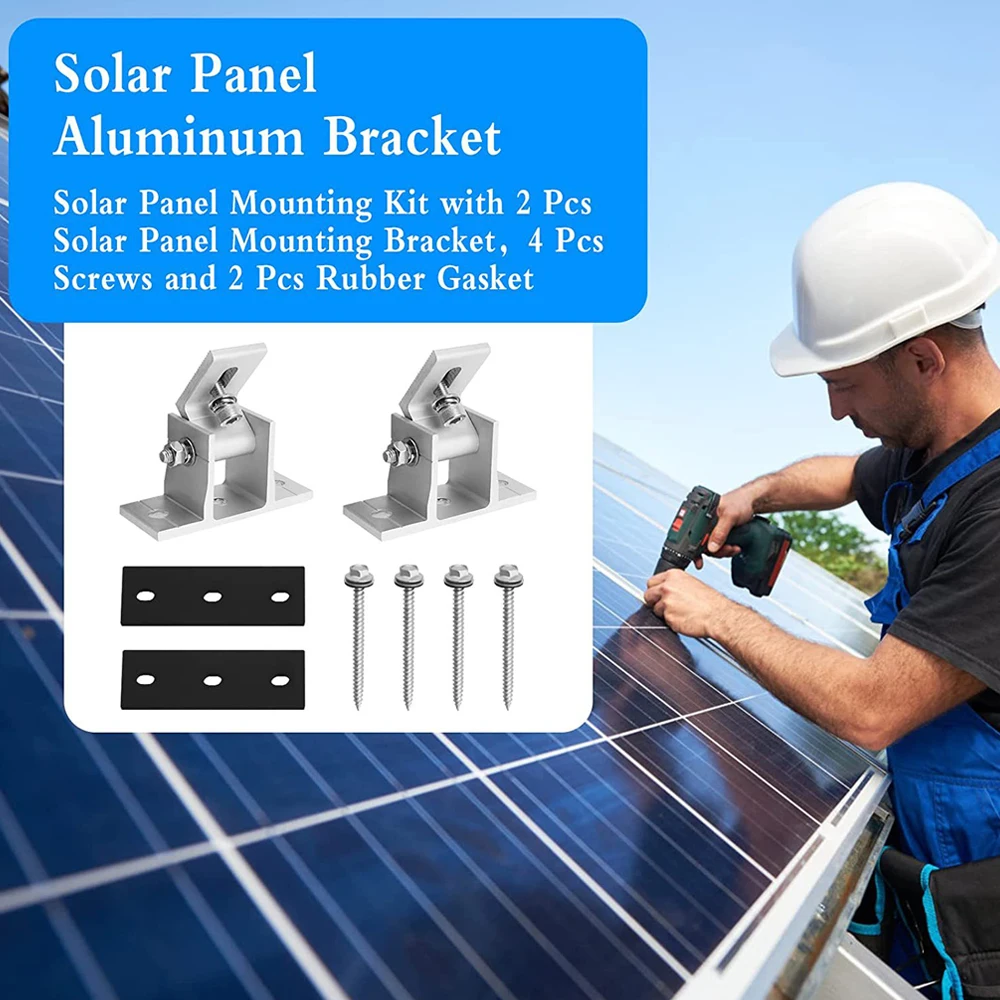 Solar Panel Mounting Bracket PV Panel Adjustable Angle Flat Roof Mounting Bracket Accessories Solar Foot Mount Tilt Bracke solar panel mounting set