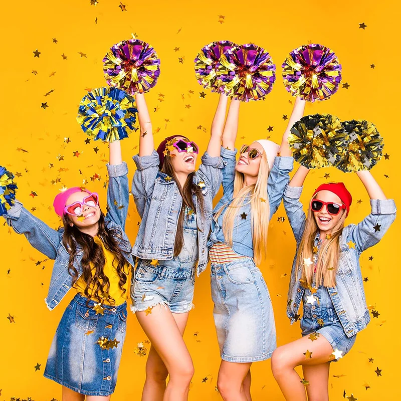 Cheerleading Pom Poms 10PCS 31cm Handle Style