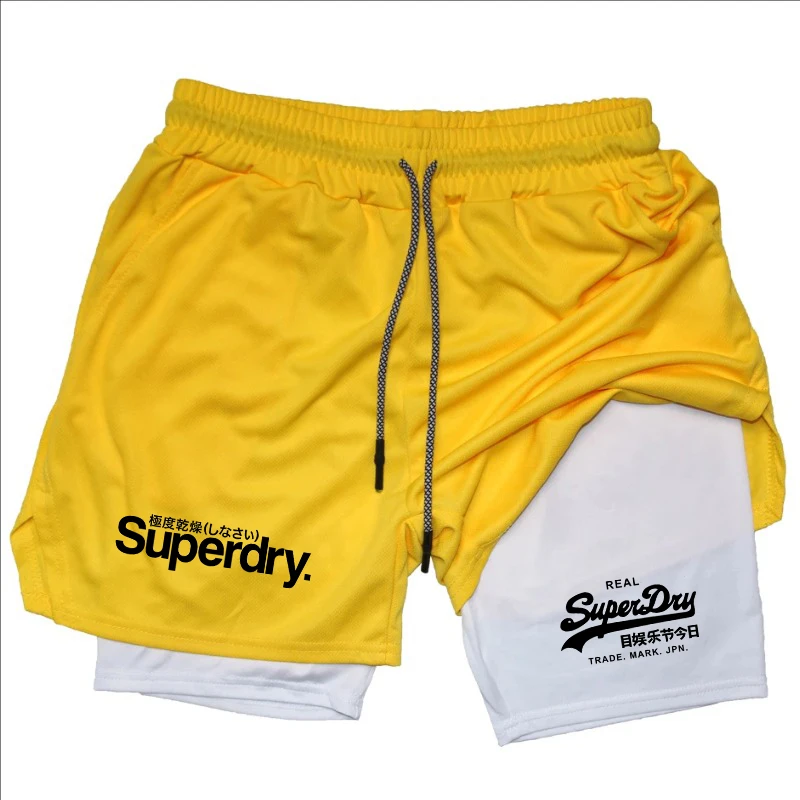 Summer Shorts for Men 2 in 1 Athletic Gym Workout Running Performance Shorts Print with Phone Pocket Quick Dry Breathable shorts 6
