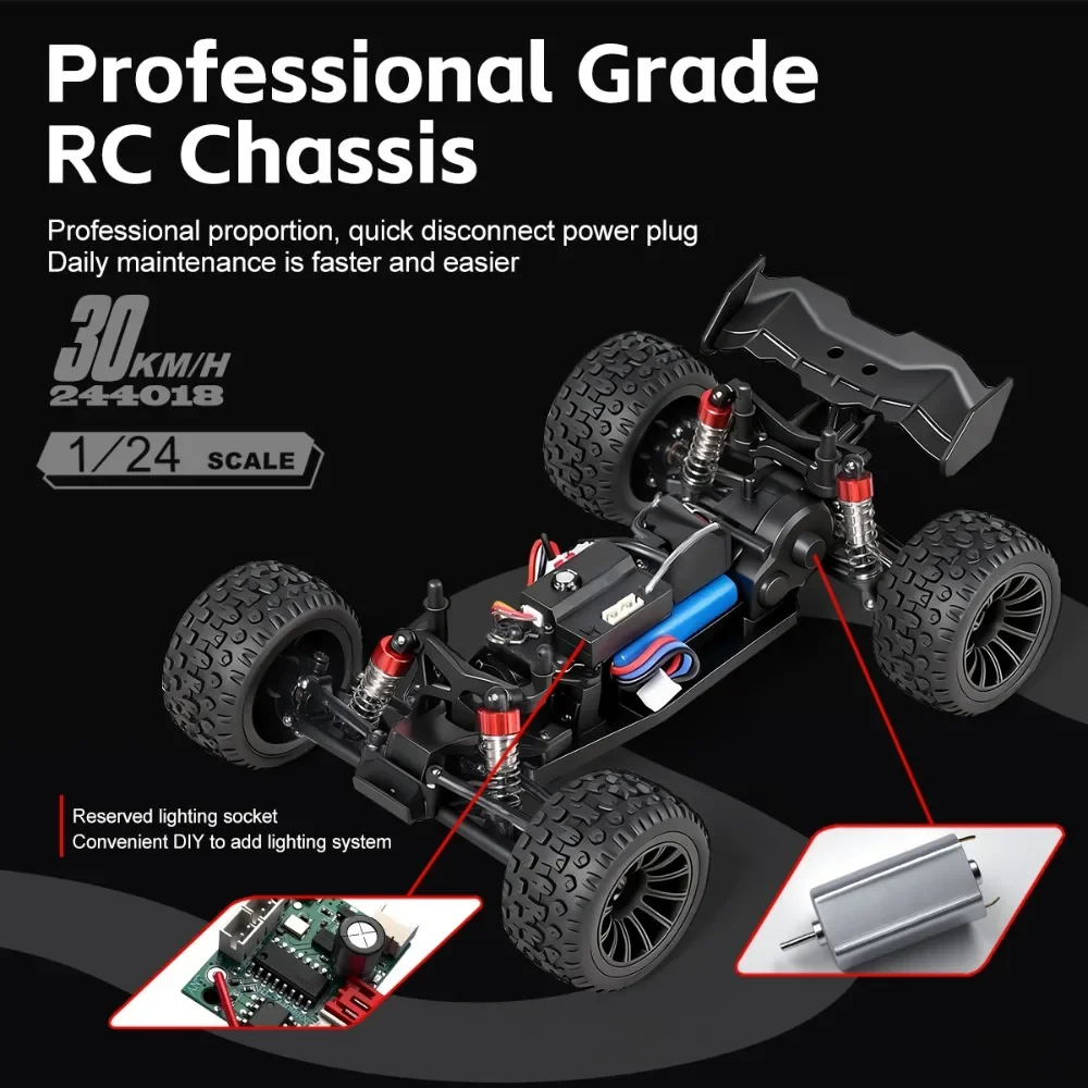 WLTOYS 244018 Rudaí RC 1/24 30km/h 4WD Buggy Élektroic