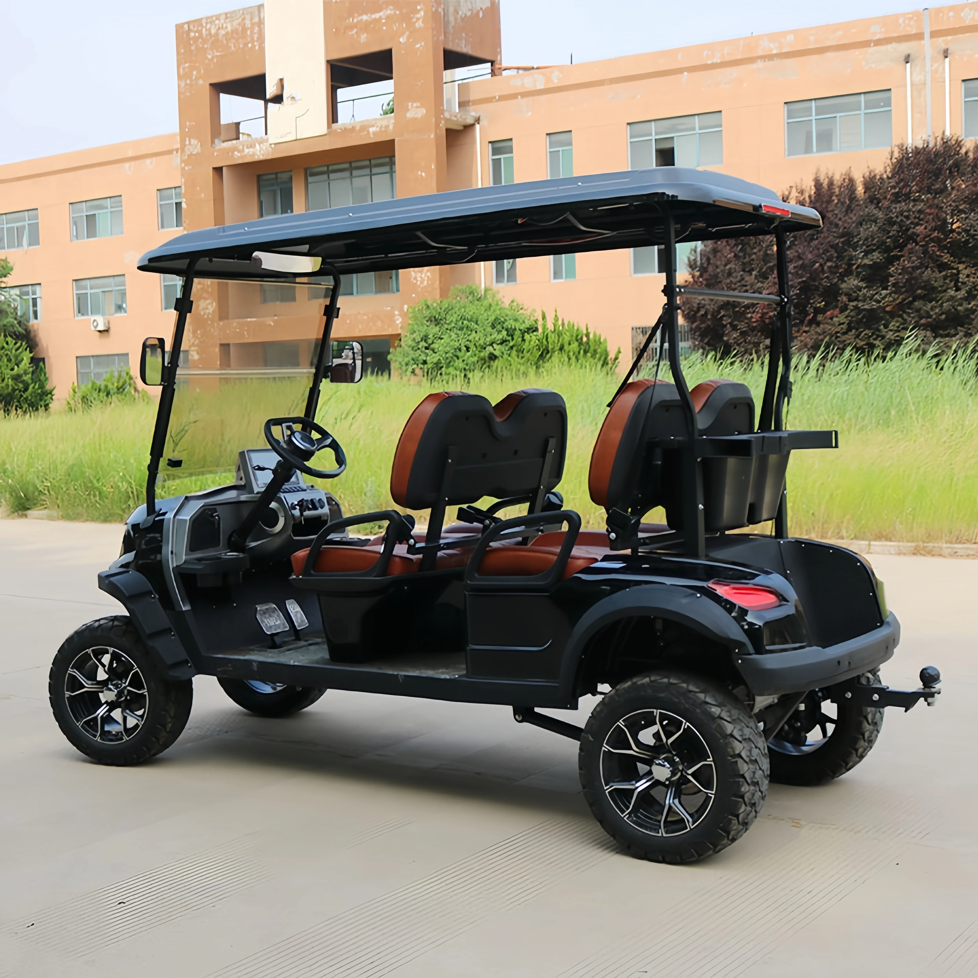 New Energy 4 Seater 5KW AC Motor Lithium Ion Battery 25mph Lifted Off Road Electric Golf Carts