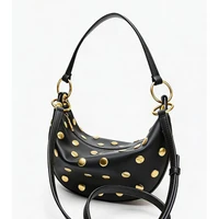 Sac de Commuter Élégant pour Femme 2026 – Sac à Main Polyvalent Tendance avec Rivets, Style Dumpling, Porté Épaule ou Croisé 6