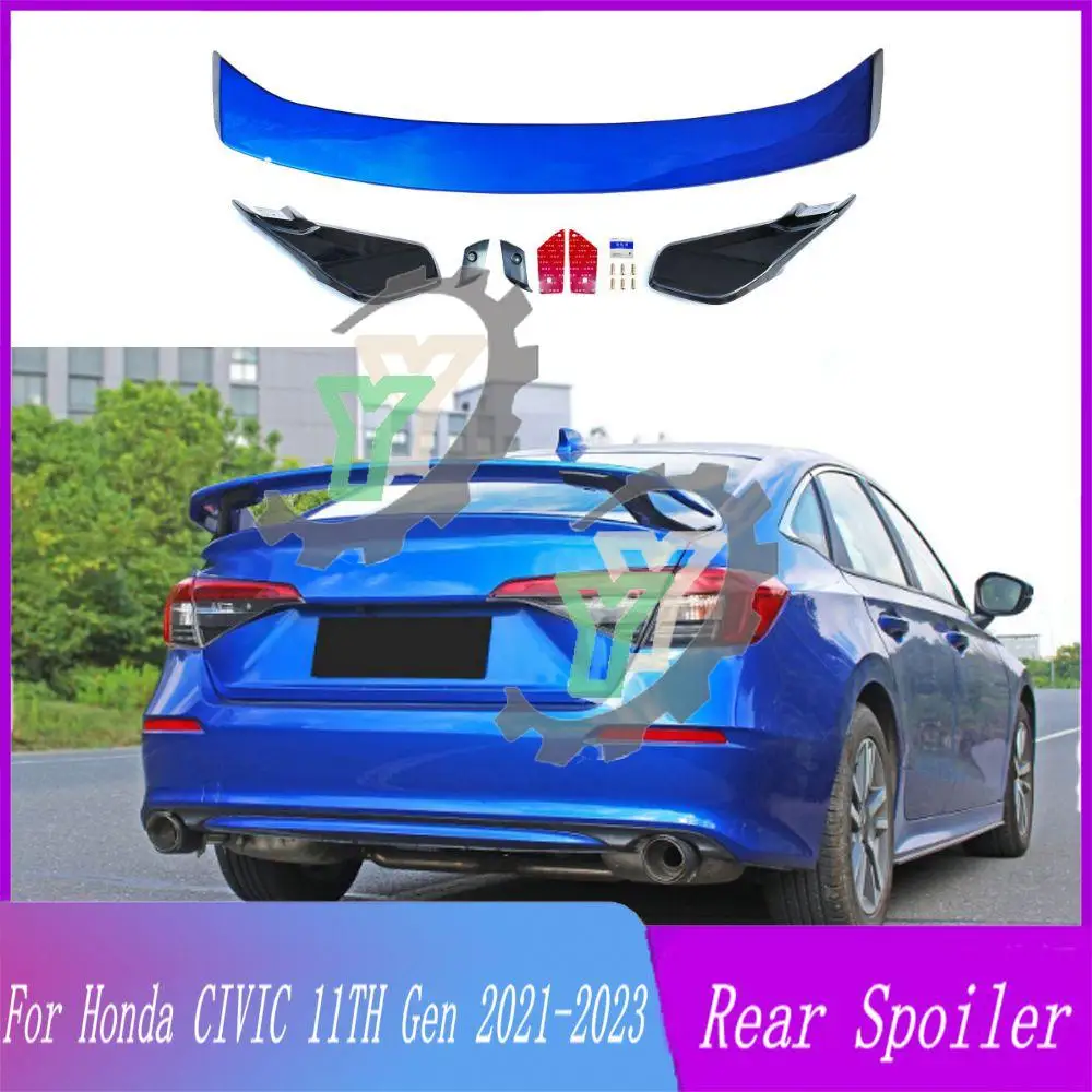 

21 22 High Quality ABS Plastic Car Rear Trunk Spoiler Rear Wing Lip Trim For Honda CIVIC 11TH Gen FE1 FK Sedan 2021 2022 2023