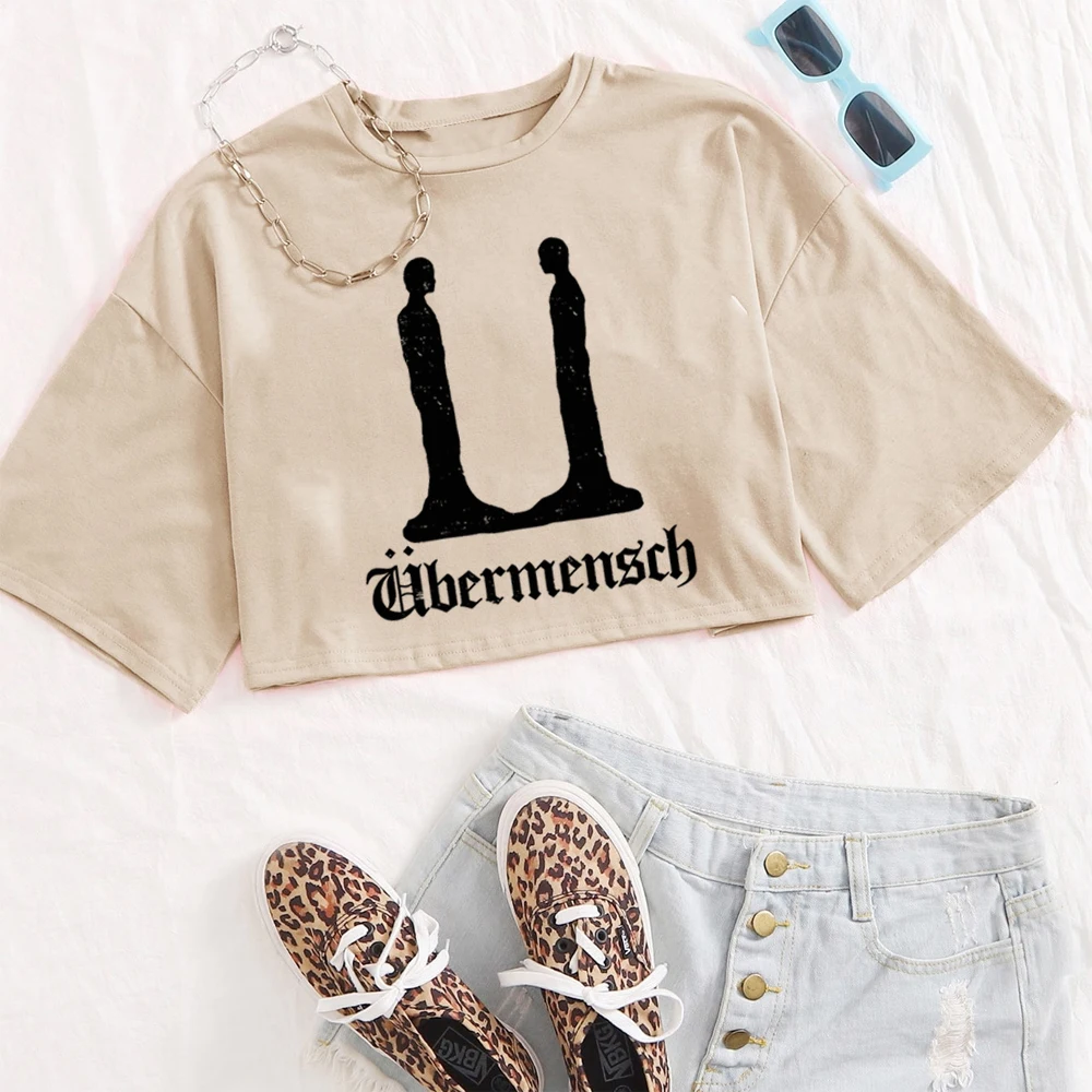 Gdragon-Ubermensch 2025 Shirt Women Summer Short Sleeve Crop