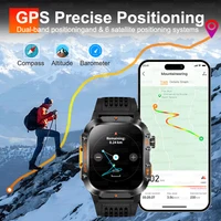 2025New GPS montre intelligente pour Xiaomi IOS boussole militaire lampe de poche Smartwatch hommes 10ATM étanche 100 + Modes de Sport BT appel montre 5